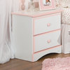 Standard Furniture Sweet Dreams 19 Inch Nightstand in White and  Pink