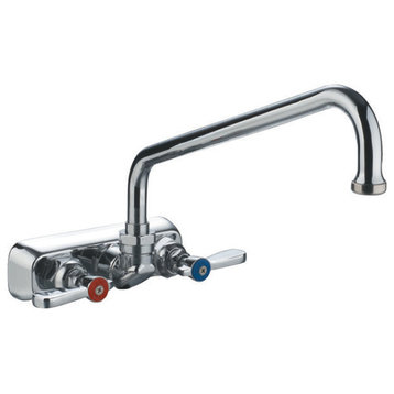 Heavy Duty Wall Mount Utility Faucet With Extended Swivel Spout
