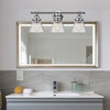 Parker 3-Light Chrome Vanity Light With Clear Glass Shades
