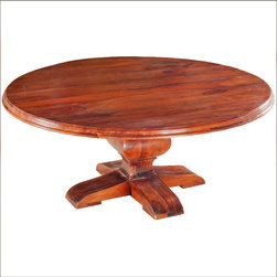 84" Solid Wood Large Sierra Round Dining Table For 10 People - Dining Tables