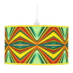 Fury Pattern 8 Green Pendant Lamp - Pendant Lighting
