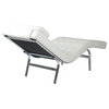 Eurostyle Valencia Solo Lounge Chair, White Leather and Chrome