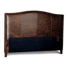King Size Headboards | Houzz - For Now Designs - Leather Headboard With Distressed Nailheads, Antique  Brown, King - Headboards