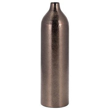 Metal, 18"H Cylinder Vase, Black