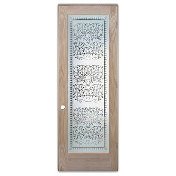 Pantry Door - Victorian Lace - Oak - 28" x 80" - Knob on Left - Pull Open