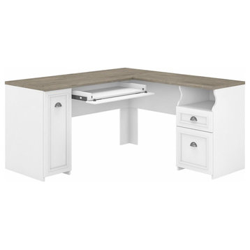 Bush Furniture Fairview 60W L Shaped Desk With Drawers and Storage Cabinet