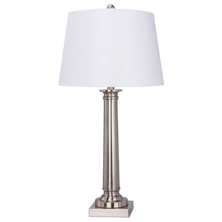 Fangio Lighting's 30.5" Metal Table Lamp, Brushed Steel Base