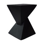 Morgan Outdoor Lightweight Concrete Accent Table, Black