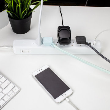 Designer Series 6ft 6-Outlet USB Surge Protector Power Strip, 2x USB Ports (5V/3