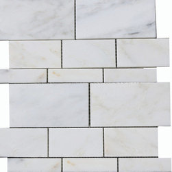 Calacatta Chiara Random Rectangular 1"x4", 2"x4", 3"x6" Marble Mosaic 12"X12" - Products