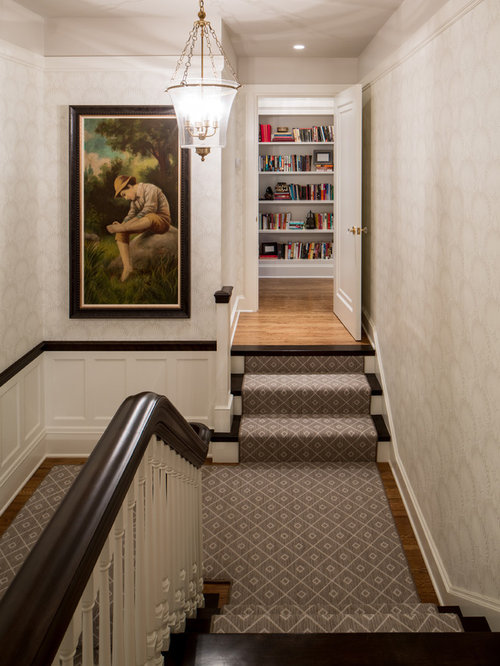 Bookcase On Stair Landing Ideas, Pictures, Remodel and Decor