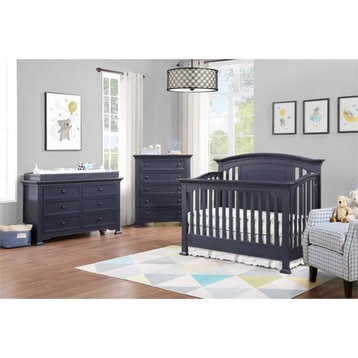 Centennial Medford Traditional Wood 4-in-1 Convertible Crib in Mystic Blue
