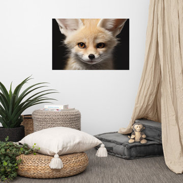 Fox Art: Close-up of a Desert Fox Fennec Fox Photorealism - Digital Artwork