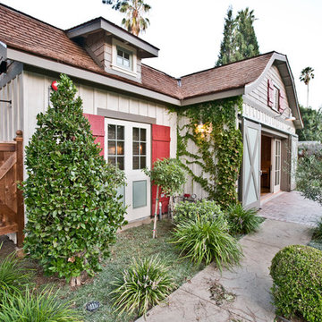 Shingle Style Barn and Poolhouse in Pasadena