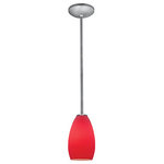 Access Lighting - Champagne LED Rod Pendant, Brushed Steel, Red - Access Lighting is a contemporary lighting brand in the home-furnishings marketplace.  Access brings modern designs paired with cutting-edge technology. We curate the latest designs and trends worldwide, making contemporary lighting accessible to those with a passion for modern lighting.