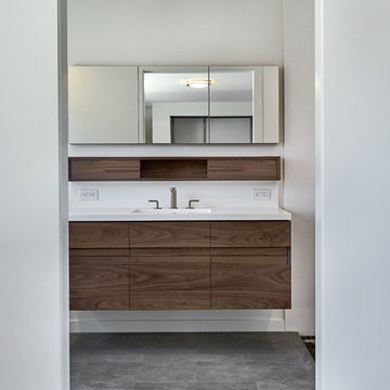 Custom Walnut Vanity and Medicine Cabinets