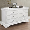 Bowery Hill Louis Philippe 6 Drawer Double Dresser in White