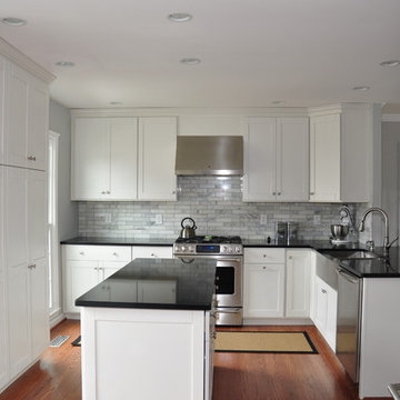 Kitchen Transformation Done in a Maple Mission Door in Painted White