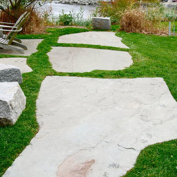 Cobblestone Driveway & Natural Outdoor Living Space