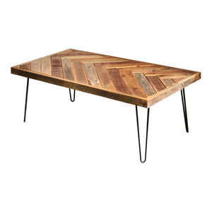 Modesto 27 Reclaimed Wood Square Coffee Table Rustic Natural Industrial Coffee Tables By Bolton Furniture Inc