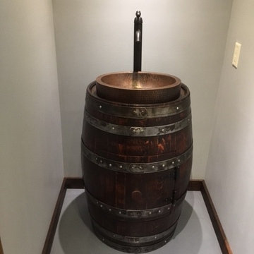 Rustic Whiskey Barrel Sink Vanity & Faucet