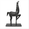 Modern Abstract Minimalist Horse Statue 21", Cubist Bronze Iron Vintage Style