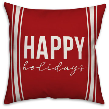 Happy Holidays 16"x16" Throw Pillow