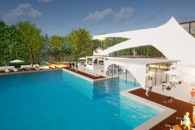 Дизайн проект павильона открытого бассейна