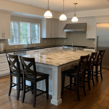 Kitchen with Paneled Island Columns