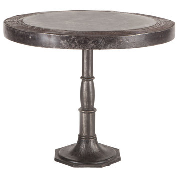 Welles 36-Inch Round Marble and Cast Iron Table