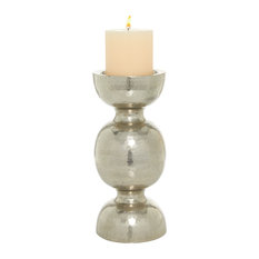 Silver Metal Glam Candlestick Holders, 6" x 14" x 6" 32879