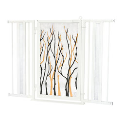 Fusion Gates - Fusion Gate with Willow Branch Design, White Pearl, 36"-52" - Dog Gates