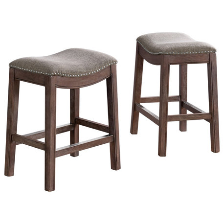 Williston Bar Stool, Set of 2, Dark Brown, Counter Height