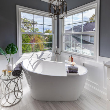 Master Bathroom Remodeled With Stand Alone Tub, Standing Shower & Big Cabinets