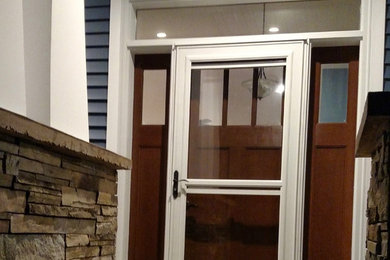 Example of a transitional exterior home design in Minneapolis
