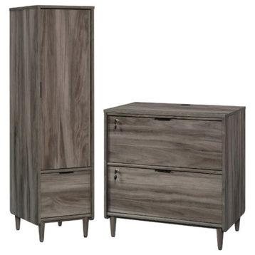 Home Square 2-Piece Set with Lateral File Cabinet & Narrow Storage Cabinet