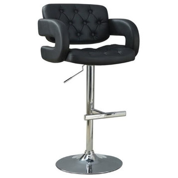Bowery Hill Adjustable Bar Stool in Black and Chrome