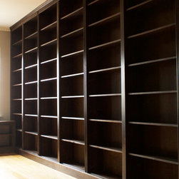 Library in Pine with a Stain Finish - Bookcases