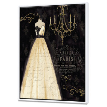 Designart French Chandeliers Couture Iii Fashion Canvas Art, White, 30x40