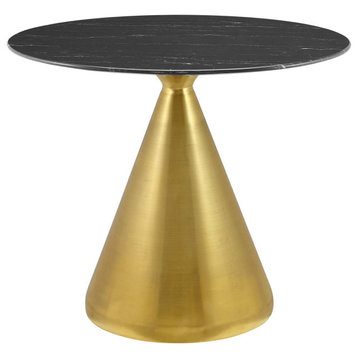Tupelo 36" Artificial Marble Dining Table, Gold Black