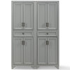Pemberly Row 4-Door Traditional Wood Pantry Set in Distressed Gray (Set of 2)