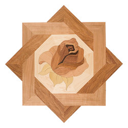 Oshkosh Designs - Bellarosa Star Wood Deco, 21" Unfinished, 5/16" Thick - Floor Medallions And Inlays