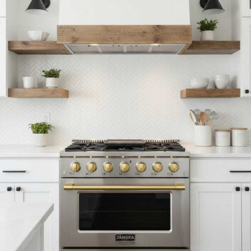 Janska 36 inch Gas Range - Stainless Steel with Gold Knobs and Handle