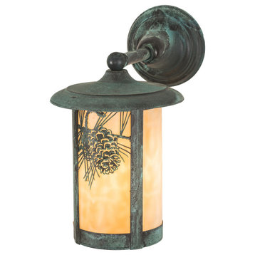 8W Fulton Winter Pine Solid Mount Wall Sconce
