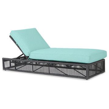 Milano Adjustable Chaise, Dupione Celeste With Self Welt