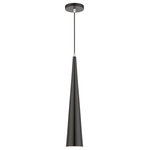 Livex Lighting - Andes 1 Light Shiny Black With Polished Chrome Accents Single Tall Pendant - The Noho single tall pendant features a modern, minimal look. It is shown in a chic shiny black finish shade with a shiny white finish inside and polished chrome finish accents.