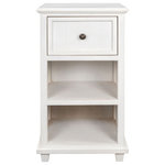 StyleCraft - Egg Shell Drawer Side Table 13"Wx30"H16"D - Keep your necessities close by with the StyleCraft Drawer Side Table. This one drawer side table includes two cubby shelves for storage and one deep drawer. This accent table is both functional and durable and is made from acacia wood and MDF.