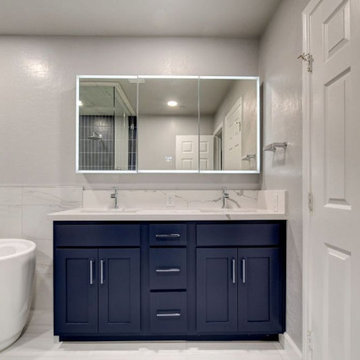 North Summerlin Deep Blue Master Bathroom