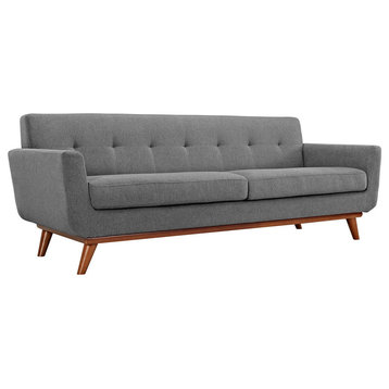 Modern Contemporary Upholstered Sofa, Gray Fabric