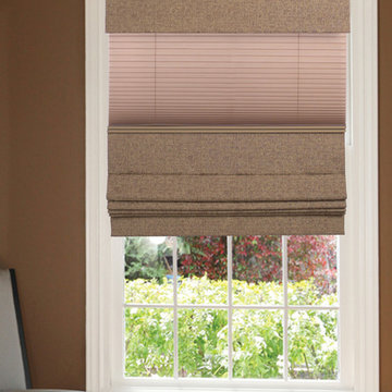 Custom Blackout Roman Shades / Soft Fabric Roman Shades with Sheer Vue Option